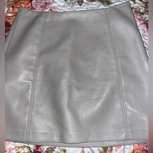 Babaton gray leather skirt